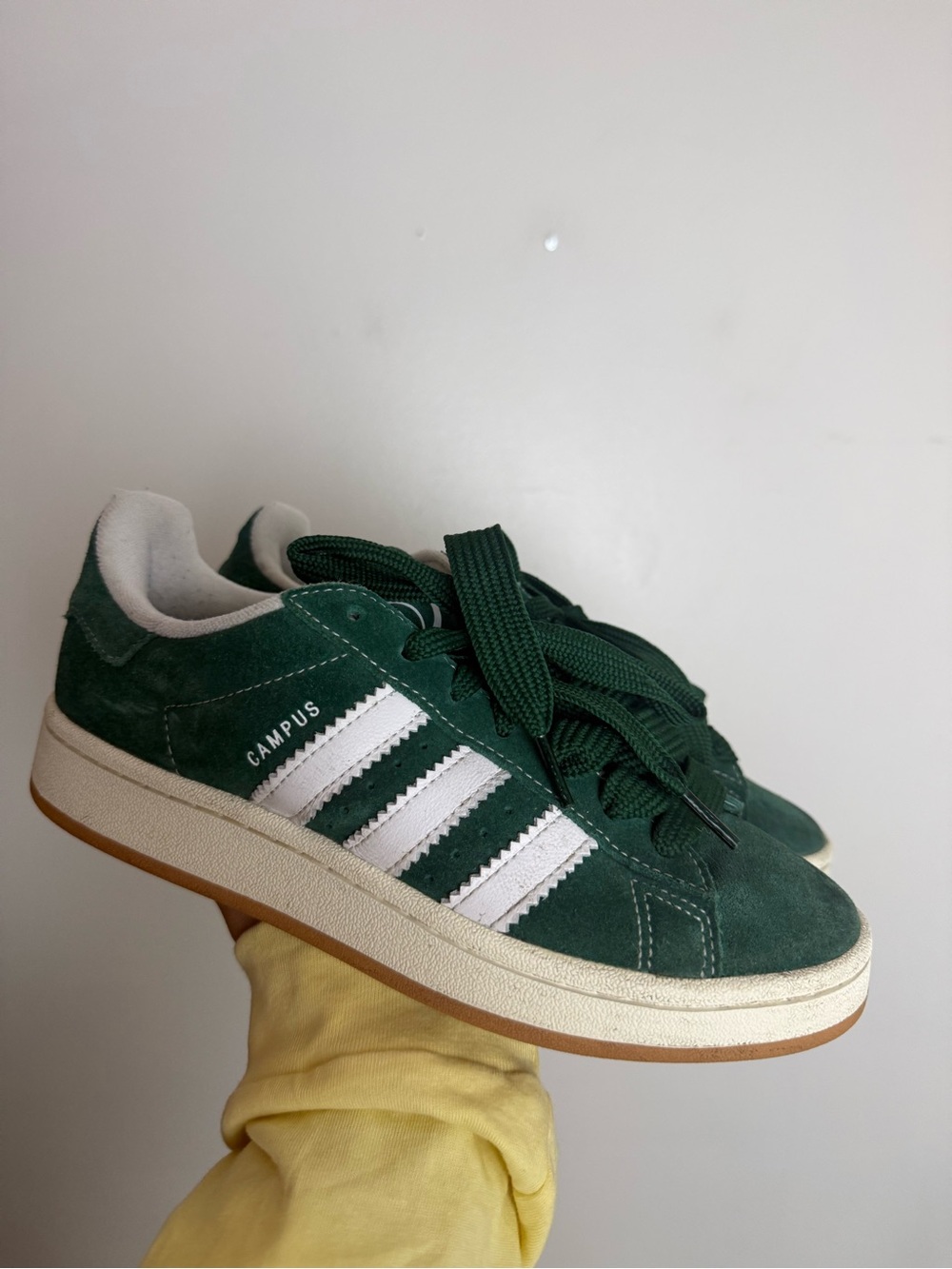 adidas Campus Suede Sneakers in Dark Green & White womens 6